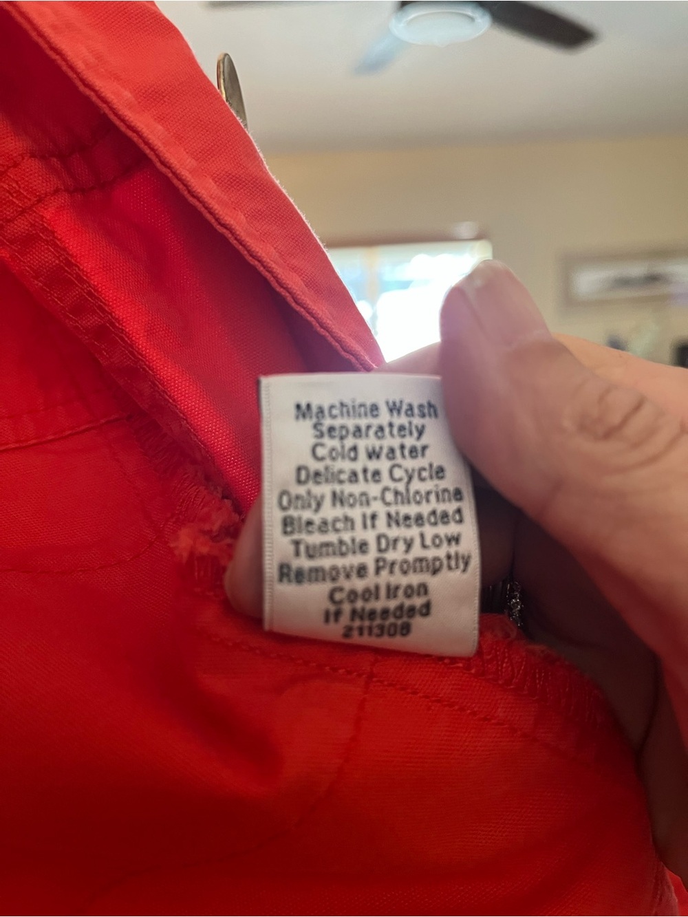 CAbi Style #727 Taylor Utility Jacket Ruffle Back Lobster Orange Sz Medium M - Picture 4 of 7